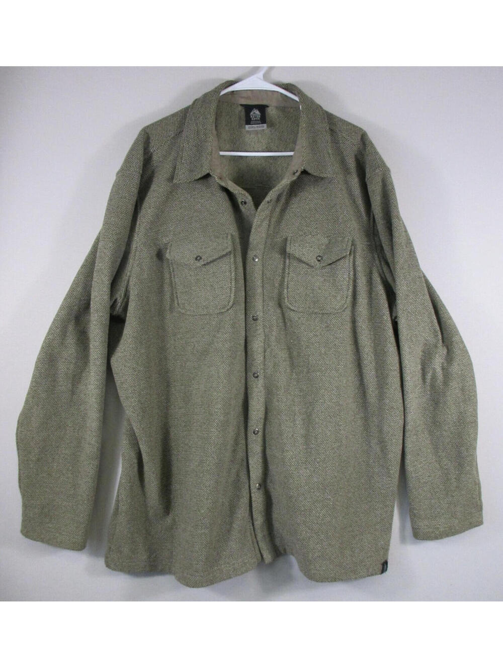 River Edge Mens Button-Up Shirt Jacket Long Sleeve Collared Size 3XL Green